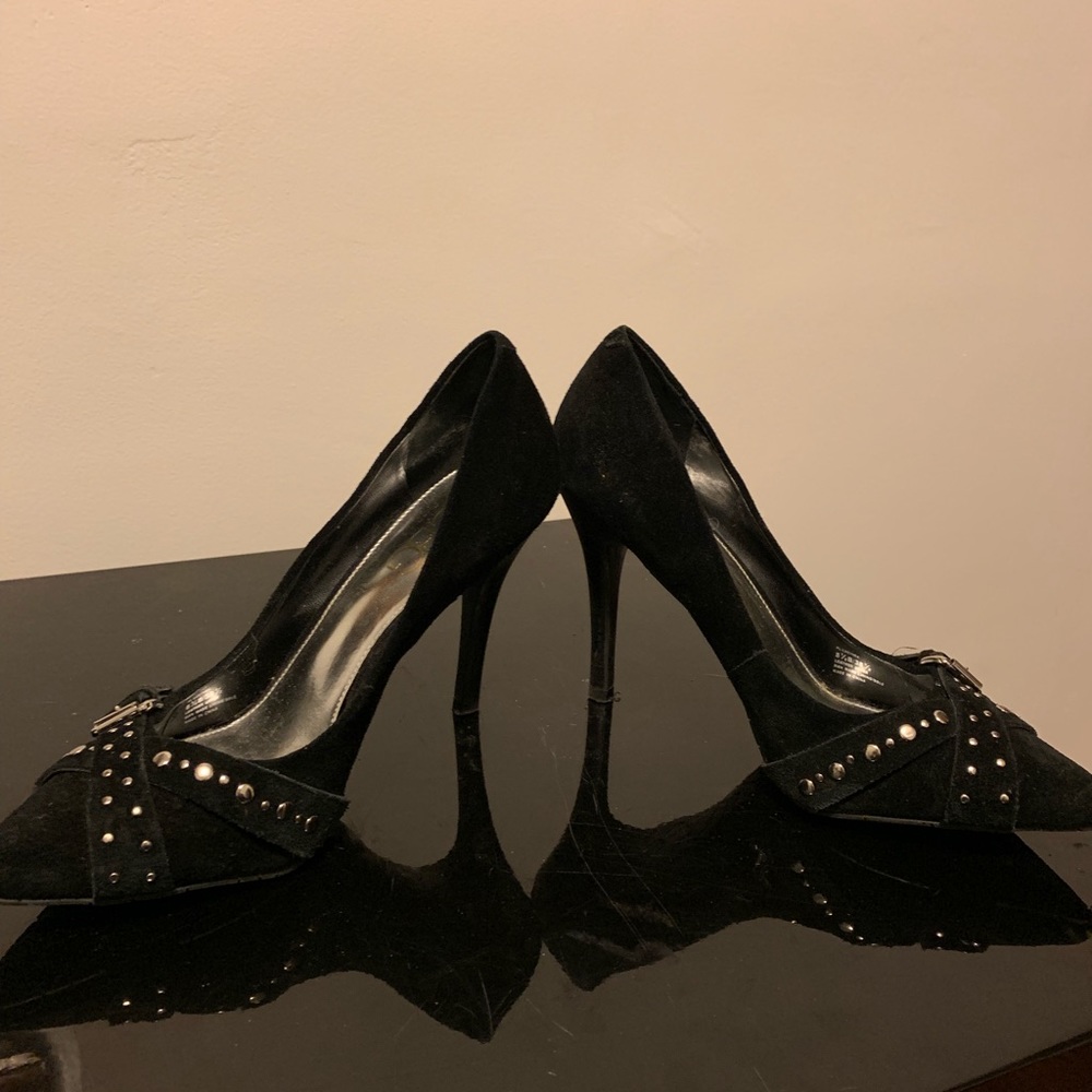 Black studded high heels